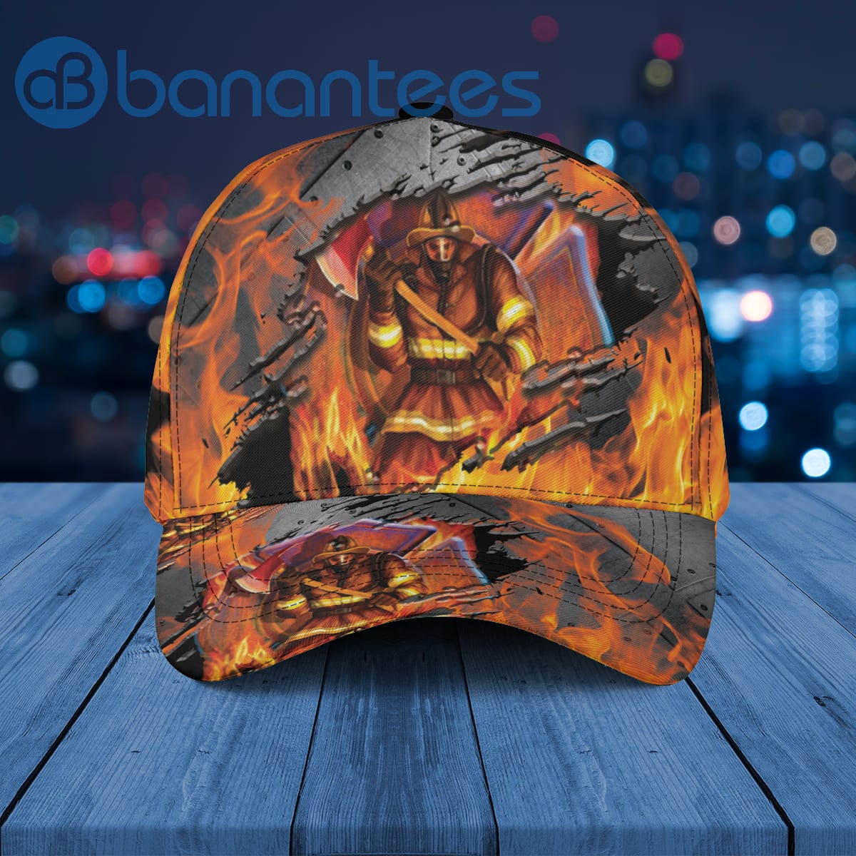 Custom Name Firefighter In Flame Saved Life Cap Hat Product photo 1