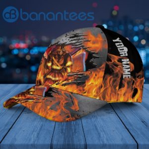 Custom Name Firefighter In Flame Saved Life Cap Hat Product Photo