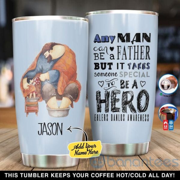 Custom Name Gift For Dad Any Man Can Be A Hero Tumbler Product Photo