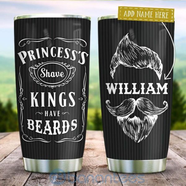 Custom Name Gift For Dad Awesome Dads Tattoos Beards Tumbler Product Photo