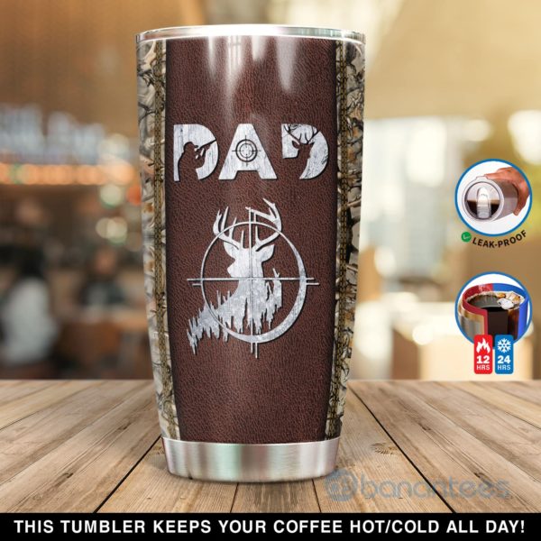 Custom Name Gift For Dad Awesome Deer Hunting Dad Tumbler Product Photo