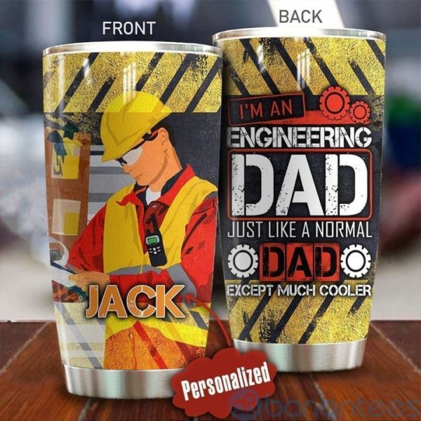 Custom Name Gift For Dad Awesome Engineering Dad Tumbler Product Photo