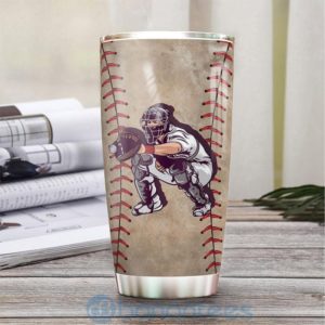 Custom Name Gift For Dad Baseball Catcher Dad Tumbler Product Photo