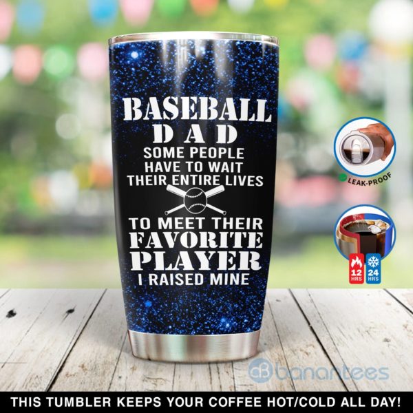Custom Name Gift For Dad Baseball Dad My Favorite Player Tumbler Product Photo