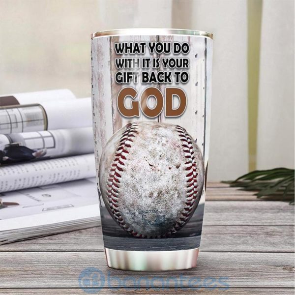 Custom Name Gift For Dad Baseball God Gift Tumbler Product Photo