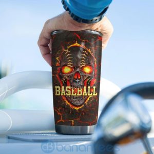 Custom Name Gift For Dad Baseball Lava Skull Tumbler Product Photo
