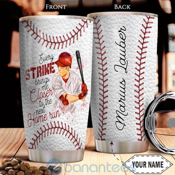Custom Name Gift For Dad Baseball Strike Tumbler Product Photo