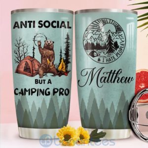 Custom Name Gift For Dad Bear Camping Pro Tumbler Product Photo