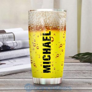 Custom Name Gift For Dad Beer Fishing Tumbler Product Photo