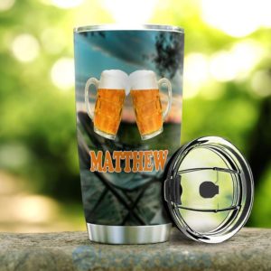 Custom Name Gift For Dad Beer Meat Camping Tumbler Product Photo