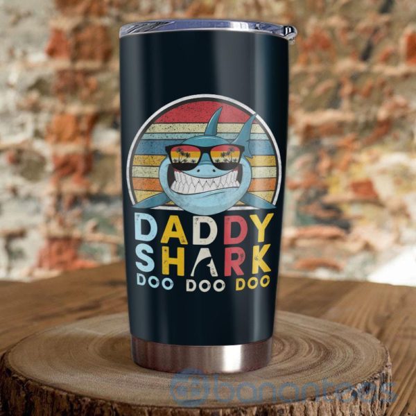 Custom Name Gift For Dad Daddy Shark Doo Doo Doo Tumbler Product Photo
