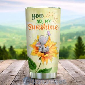 Custom Name Gift For Dad Elephant Sunflower You Are My Sunshine Tumbler Product Photo