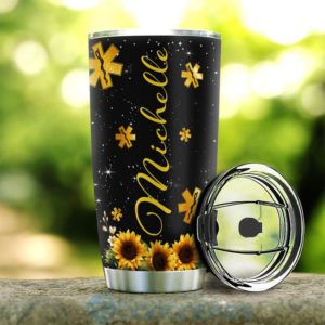 Custom Name Gift For Dad EMS Sunflower Tumbler Product Photo