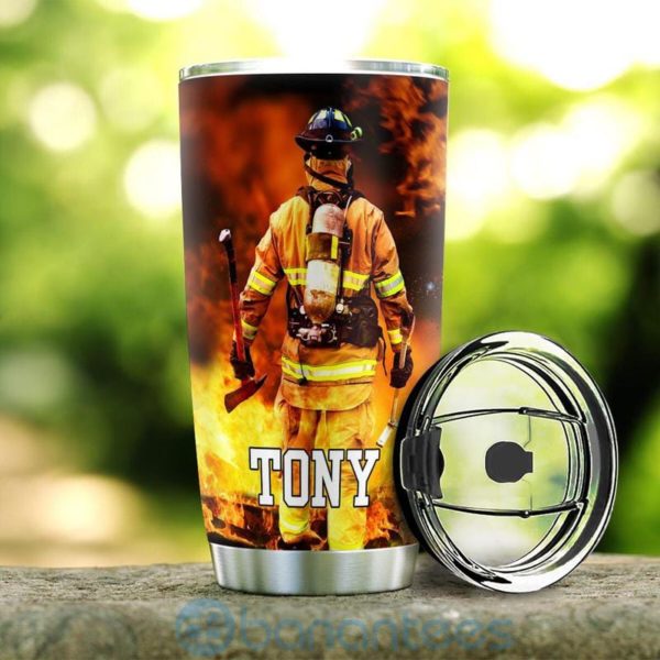 Custom Name Gift For Dad Firefighter Become A Legend Tumbler Product Photo