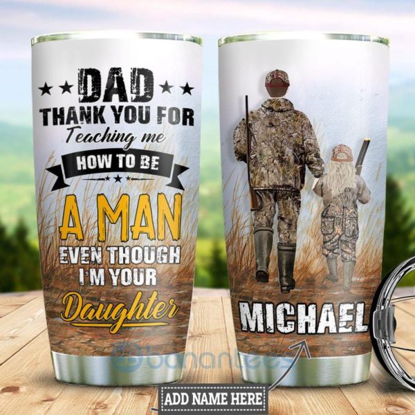 Custom Name Gift For Dad Hunting Daughter To Dad Tumbler Product Photo