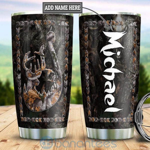Custom Name Gift For Dad Hunting Fishing Forest Tumbler Product Photo