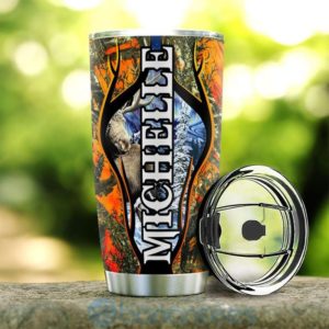 Custom Name Gift For Dad Moose Hunting Tumbler Product Photo