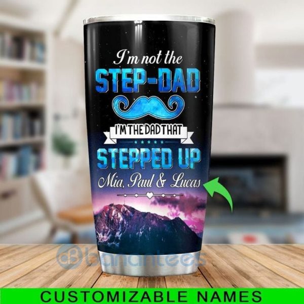 Custom Name Gift For Dad Step Hiking Dad Tumbler Product Photo