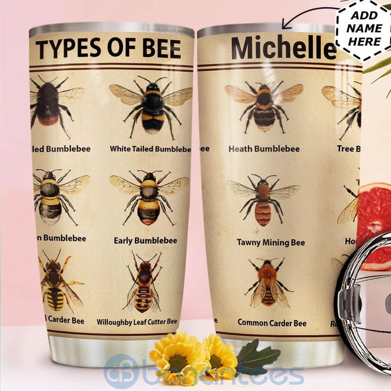 Custom Name Gift For Dad Types Of Bee Tumbler