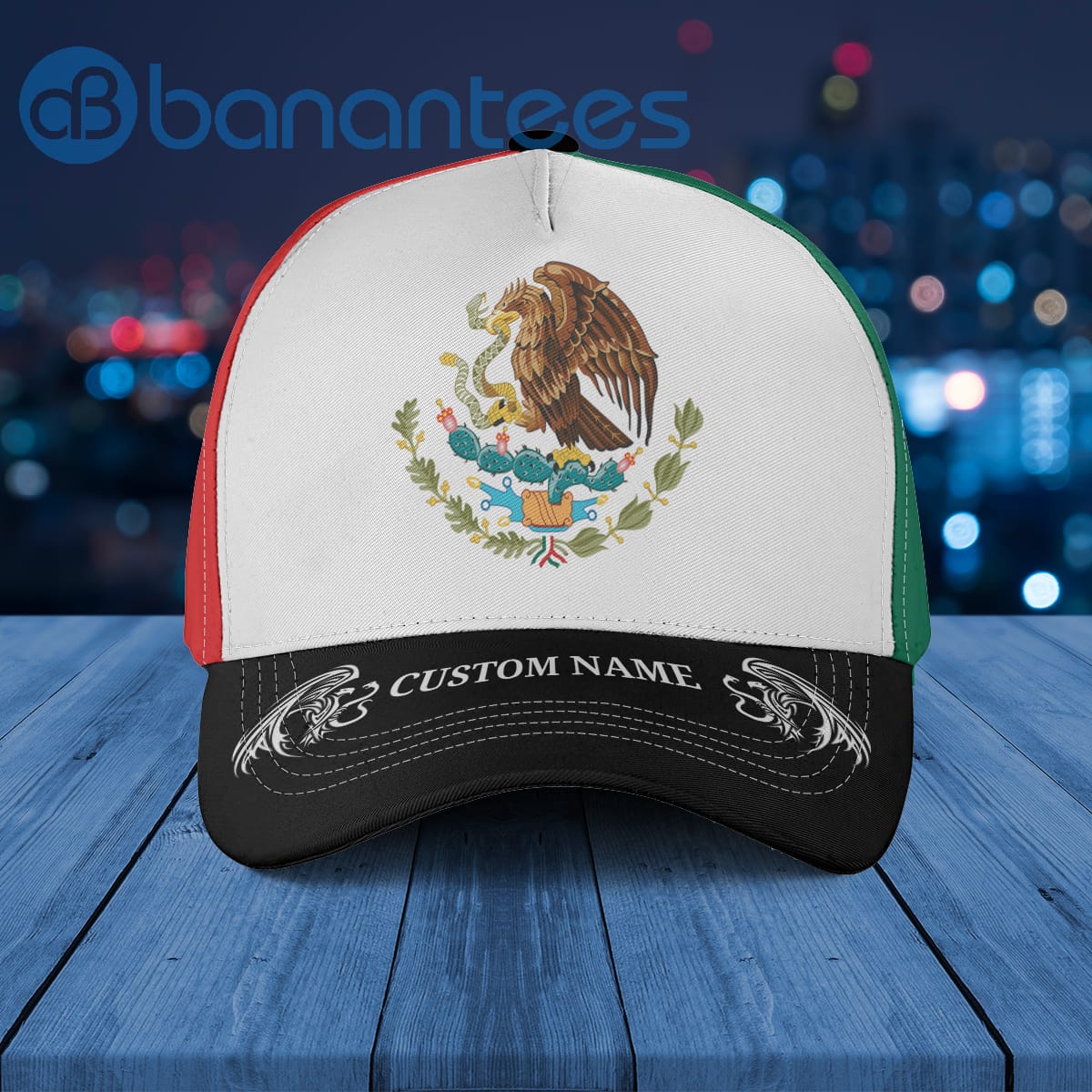 Custom Name Mexico National Emblem Eagle Holding Snake Cap Hat Product photo 1