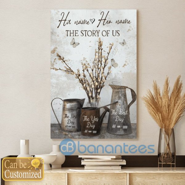 Custom Name The Story Of Us Couple Wall Art Canvas Product Photo