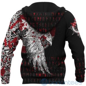 Custom Viking Mystical Raven Tattoo Blood All Over Printed 3D Hoodie Product Photo
