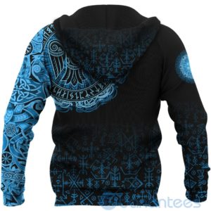 Custom Viking Raven Celtic Cyan All Over Printed 3D Hoodie Product Photo