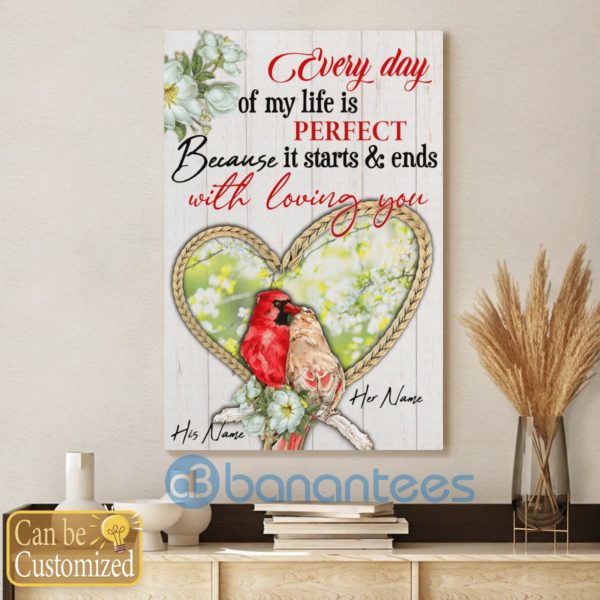 Customized Everyday Of My Life Is Perfect Couple Gift Wall Art Canvas Product Photo