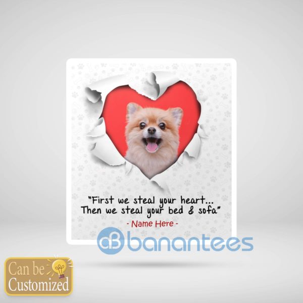 Customized First We Steal Your Heart Dog Mom Dad Wall Art Canvas Product Photo