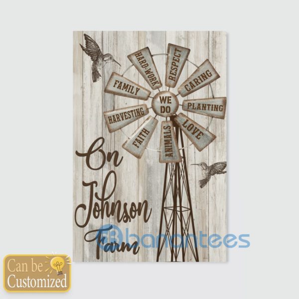 Customized On Johnson Farm Windmill Hummingbirds Wall Art Canvas Product Photo
