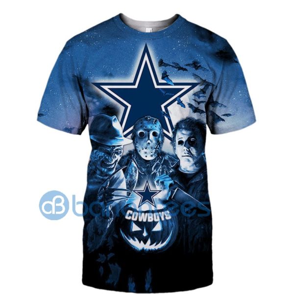 Dallas Cowboys Halloween Horror Night Full Printed 3D T Shirt Product Photo