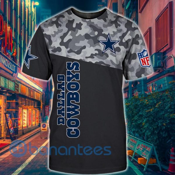 Dallas Cowboys Military All Over Printed 3D T Shirt Product Photo