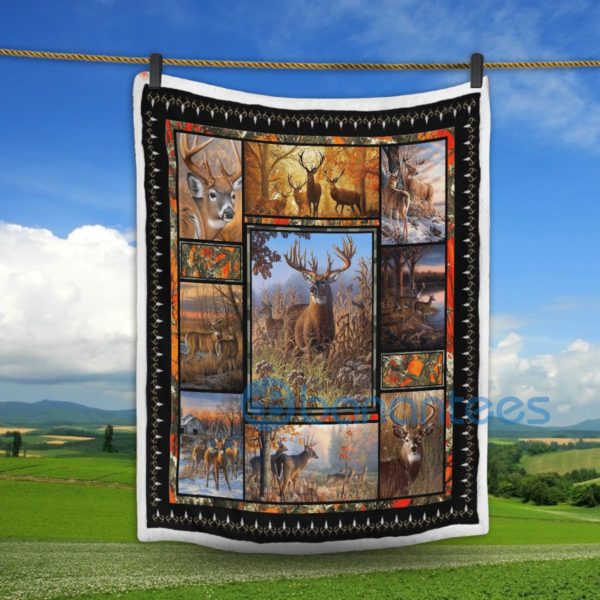 Deer Hunting All Over Print Sherpa Blanket Product Photo