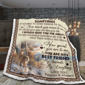Deer Hunting To My Love You Are My Best Friend Sherpa Blanket Product Photo