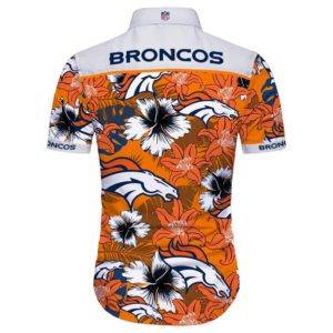 Denver Broncos Tropical Flower Short Sleeve Hawaiian Shirt Product Photo