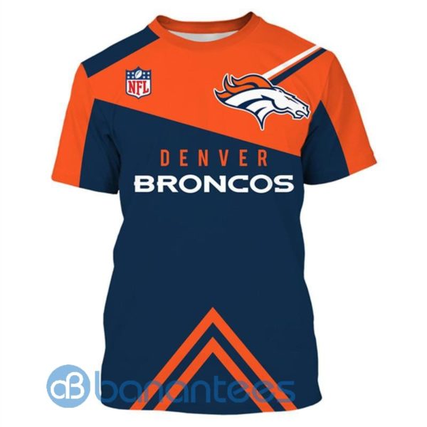 Denver Broncos Vintage Simple Design 3D T Shirt Short Sleeves Product Photo