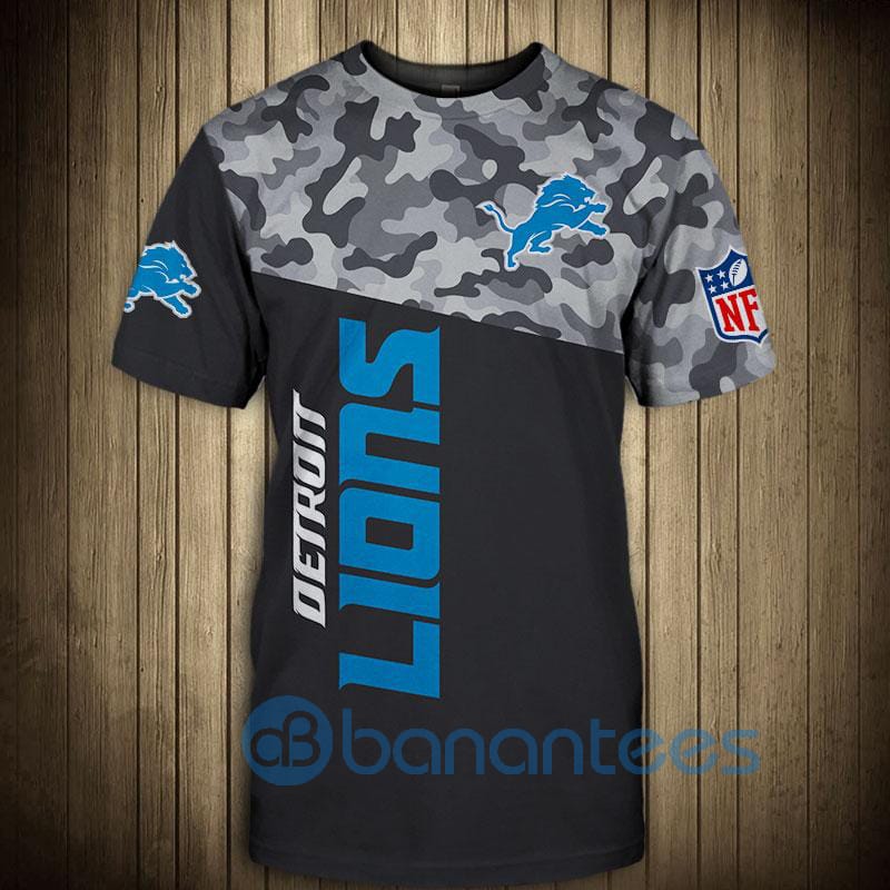 Detroit Lions Military Short Sleeve 3D T-Shirt
