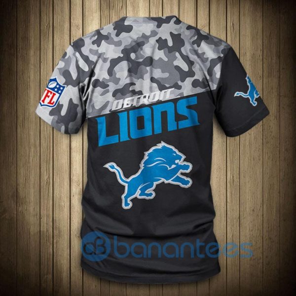 Detroit Lions Military Short Sleeve 3D T Shirt Product Photo
