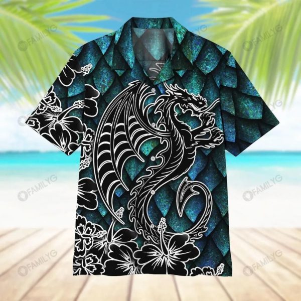 Dragon Shirt Dragon Tattoo Design Aloha Hawaiian Shirt Summer Hawaiian Product Photo