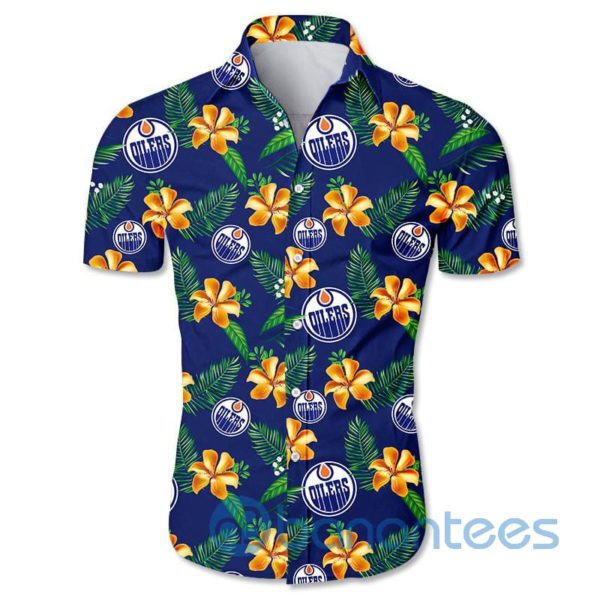 Edmonton Oilers Floral Short Sleeves Hawaiian Shirt Product Photo