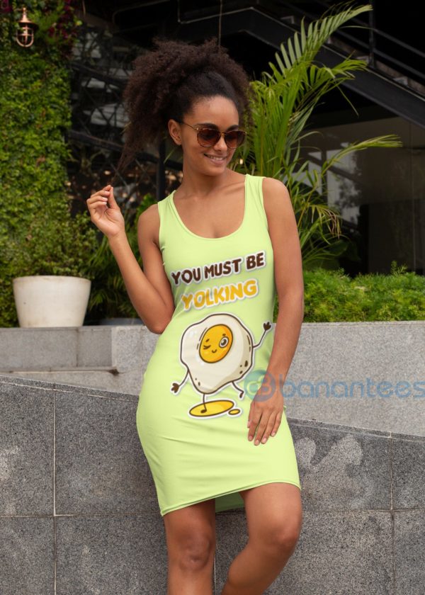 Egg Cartoon You Must Be Yolking Racerback Dress For Women Product Photo