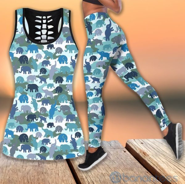 Elephant Pattern Tank Top Legging Set Outfit Product Photo