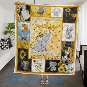 Elephant Sunflower Quilt Blanket Product Photo