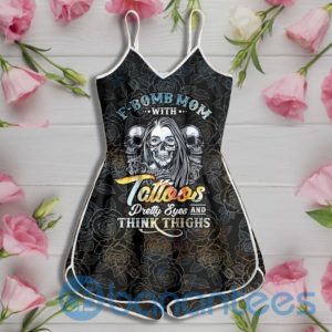 F Bomb Mom With Tattoos Pretty Eyes And Thick Thighs Rompers For Women Product Photo