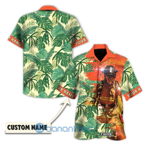 Firefighter Shirt Firefighter Yellow Tropical Custom Hawaiian Shirt Summer Hawaiian Product Photo