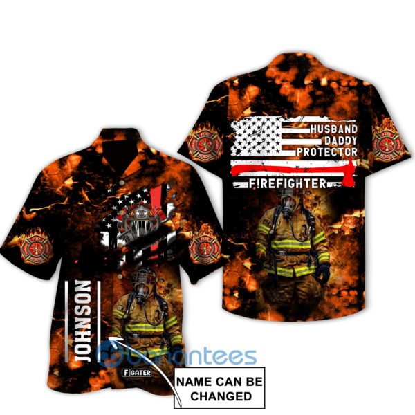 Firefighter Shirt Husband Daddy Firefighter Custom Hawaiian Shirt Summer Hawaiian Product Photo