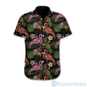 Flamingo Embroidery Hawaiian Shirt Product Photo