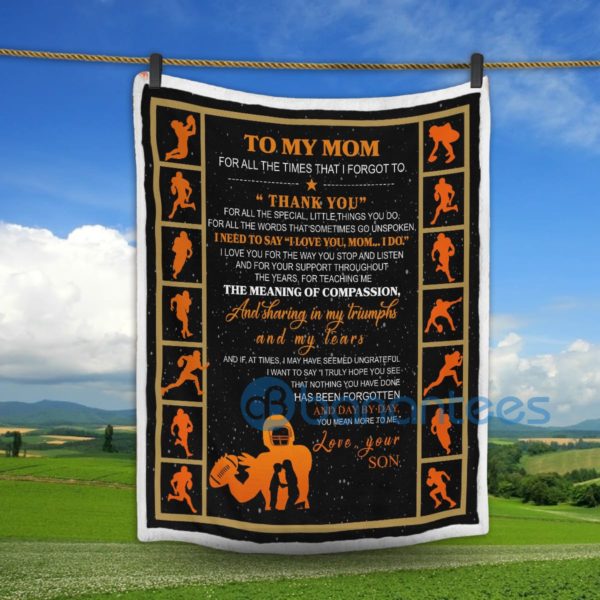 Football Son To My Mom You Mean More To Me Sherpa Blanket Product Photo
