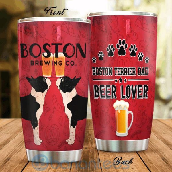 Gift For Dad Boston Terrier Dad And Beer Lover Tumbler Product Photo