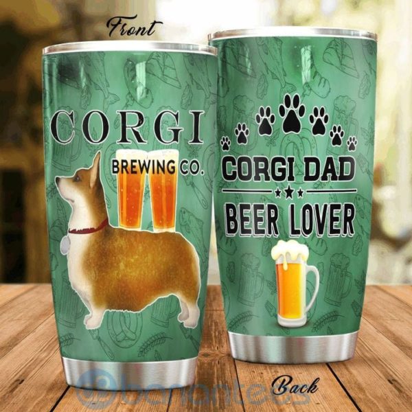 Gift For Dad Corgi Dad And Beer Lover Tumbler Product Photo